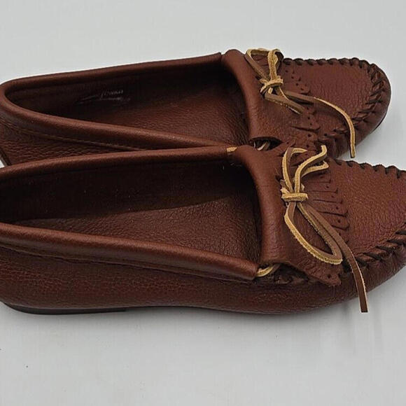 Minnie Tonka‎ Light Brown Leather Slip-On Moccasin Shoes for Size 10 US 38W - Picture 2 of 9